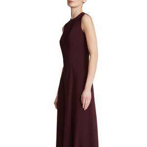 Halston Iris Cutout Back Crepe Gown Merlot MSRP $575 NWT